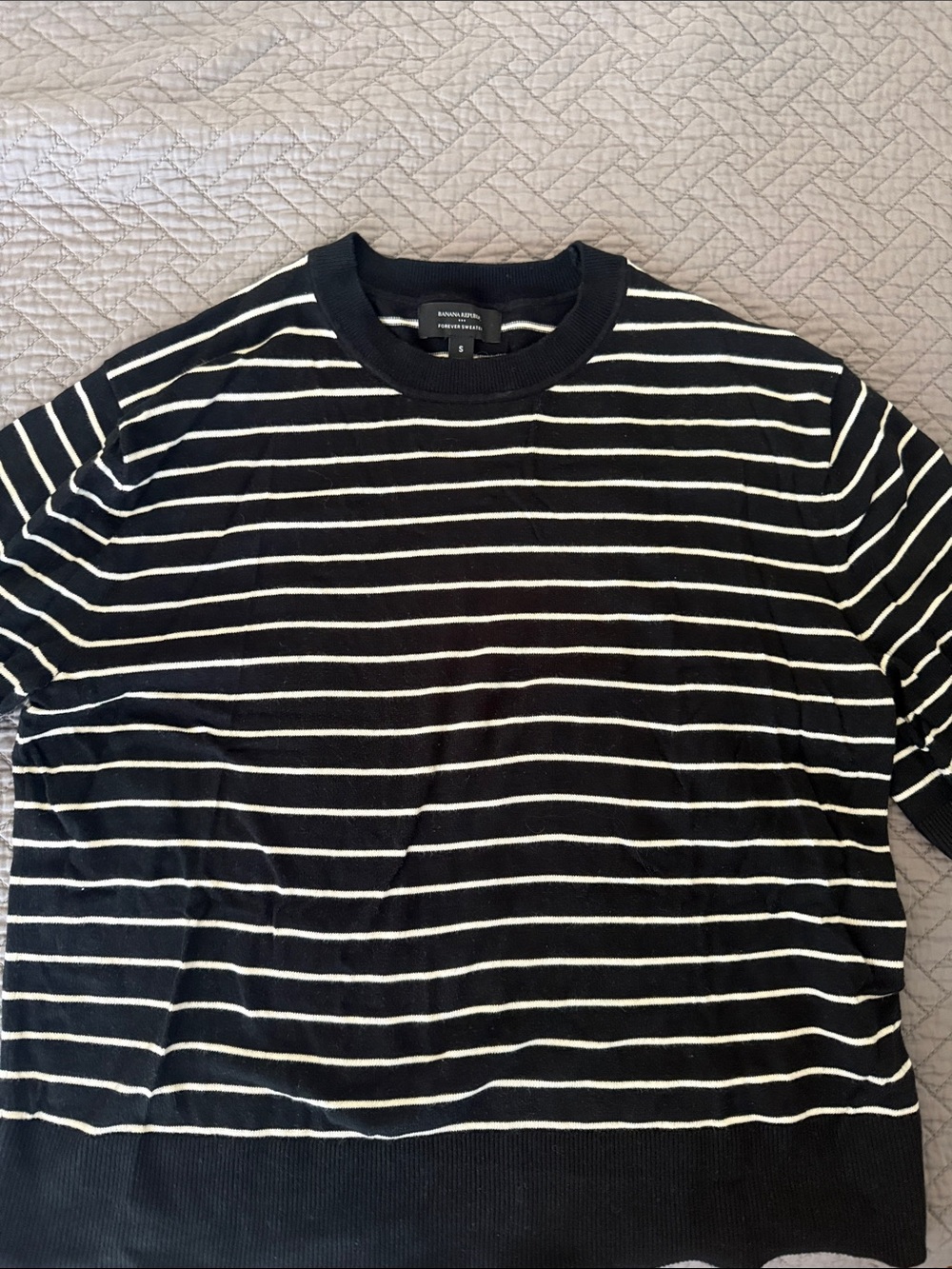 Banana Republic Factory, short sleeve striped forever sweater, S.